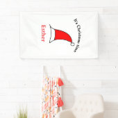 Het is kersttijd Santa rood pet naam simpel plezie Spandoek (Insitu)