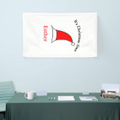 Het is kersttijd Santa rood pet naam simpel plezie Spandoek (Beurs)