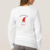 Het is kersttijd Santa rood pet naam simpel plezie T-shirt (Achterkant)