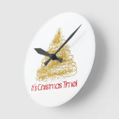 Het is kersttijd seizoensboomklok ronde klok (Hoek)