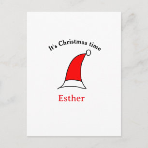 Het is kersttijd Sinterklaas rode hoed naam eenvou Feestdagenkaart