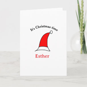 Het is kersttijd Sinterklaas rode hoed naam eenvou Kaart