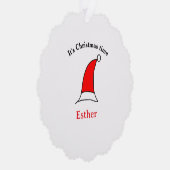 Het is kersttijd Sinterklaas rode hoed naam eenvou Ornament Kaart (Rechts)