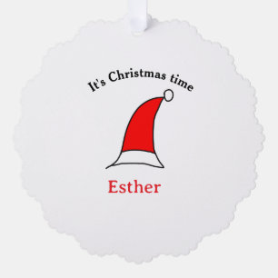 Het is kersttijd Sinterklaas rode hoed naam eenvou Ornament Kaart