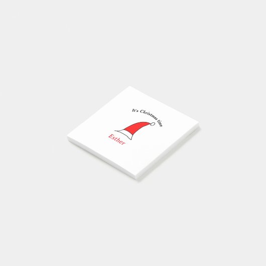 Het is kersttijd Sinterklaas rode hoed naam eenvou Post-it® Notes (Schuin)
