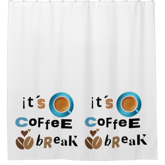 Het is koffiepauze douchegordijn (Voorkant)