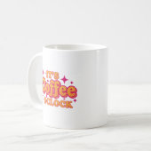 "Het is koffietijd" Felroze en oranje mok (Voorkant links)