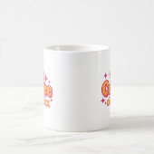 "Het is koffietijd" Felroze en oranje mok (Center)