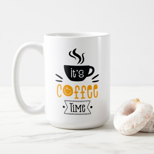 Het is koffietijd, koffiemok (Met donut)