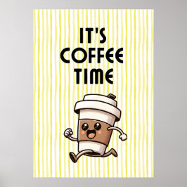 Het is koffietijd poster