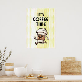 Het is koffietijd poster