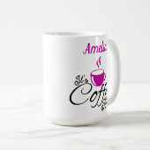 Het is koffietijd Roze ontwerp Koffiemok (Voorkant rechts)