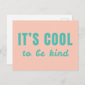 Het is kool om aardig te zijn | Modern Retro Roze Briefkaart (Voorkant / Achterkant)