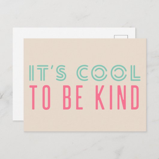 Het is kool om aardig te zijn | Modern Retro Turqu Briefkaart (Voorkant / Achterkant)
