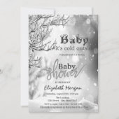 Het is koud Baby shower buiten de winterboom Kaart (Voorkant)