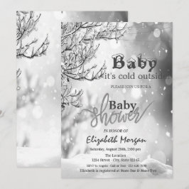 Het is koud Baby shower buiten de winterboom Kaart