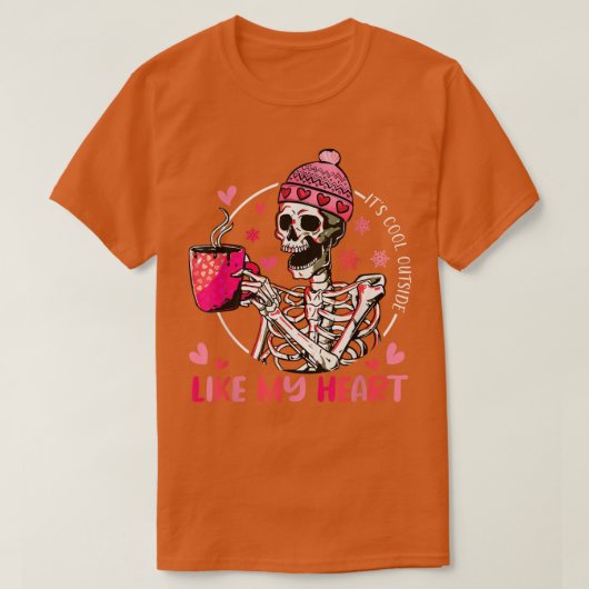 Het is koud buiten als mijn hartkoffie-liefdesgevo t-shirt (Design voorkant)