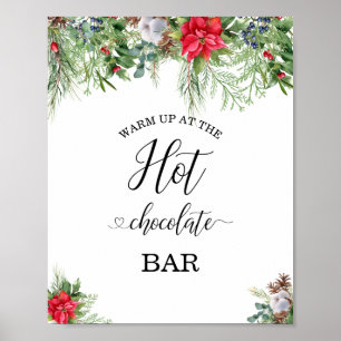 Het is koud buiten baby shower warme chocoladebar poster