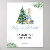 Het is koud buiten Baby shower welkomstbord Poster (Voorkant)
