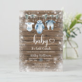 Het is koud buiten babykleding winter Baby shower Kaart (Staand voorkant)