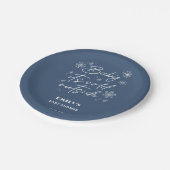 Het is koud buiten blauw baby shower papieren bordje (Gekanteld)