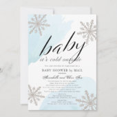 Het is koud buiten blauw Baby shower per post Kaart (Voorkant)