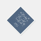 Het is koud buiten blauw baby shower servet (Hoek)