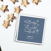 Het is koud buiten blauw baby shower