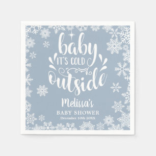 Het is koud buiten Blauw jongen Winter Baby Shower Servet