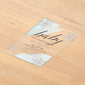 Het is koud buiten blauw Waterverf Baby shower Acryl Uitnodigingen (Laagn)