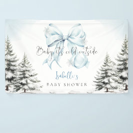 Het is koud buiten Blauwe Boog Baby Shower Feestje Spandoek
