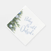 Het is koud buiten Blauwe strik Winter Baby Shower Servet (Hoek)
