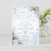 Het is koud buiten Blauwe Winter Baby Shower Kaart (Staand voorkant)