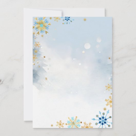 Het is koud buiten Blue Gingerbread Baby shower Kaart (Achterkant)