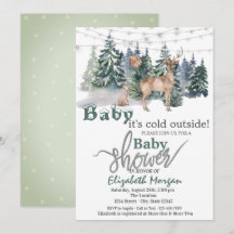 Het is koud buiten bos rendier babyshower