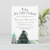 Het is Koud Buiten Bosbos Baby shower Kaart (Staand voorkant)