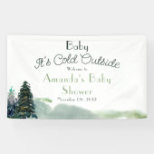 Het is Koud Buiten Bosbos Baby shower Spandoek (Horizontaal)