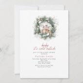 Het is koud buiten Cute Deer Baby Shower Kaart (Voorkant)