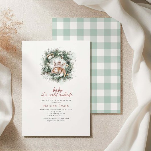 Het is koud buiten Cute Deer Baby Shower Kaart