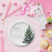 Het is koud buiten de winter kerst Baby shower Papieren Bordje (Feest)