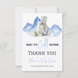 Het is koud buiten de winter Polar Beer Baby showe Bedankkaart