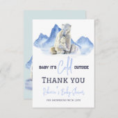 Het is koud buiten de winter Polar Beer Baby showe Bedankkaart (Voorkant / Achterkant)