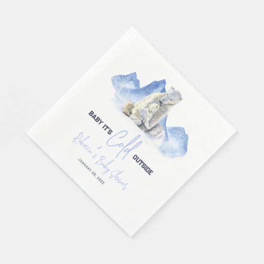Het is koud buiten de winter Polar Beer Baby showe Servet (Hoek)