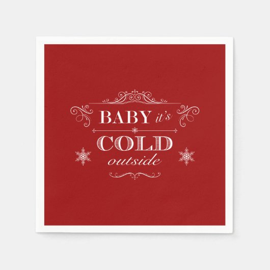 Het is koud buiten de winter servetten (Voorkant)