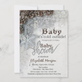 Het is koud buiten Denneappel Baby Shower Kaart (Voorkant)