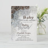 Het is koud buiten Denneappel Baby Shower Kaart (Staand voorkant)