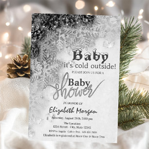 Het is koud buiten dennenappels babyborrel kaart