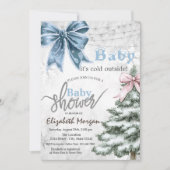Het is koud buiten dennentak baby shower kaart (Voorkant)