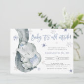 Het is koud buiten Elephant Winter Boy Baby shower Kaart (Staand voorkant)