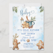 Het is koud buiten Gingerbread Cookie Baby shower Kaart (Voorkant)